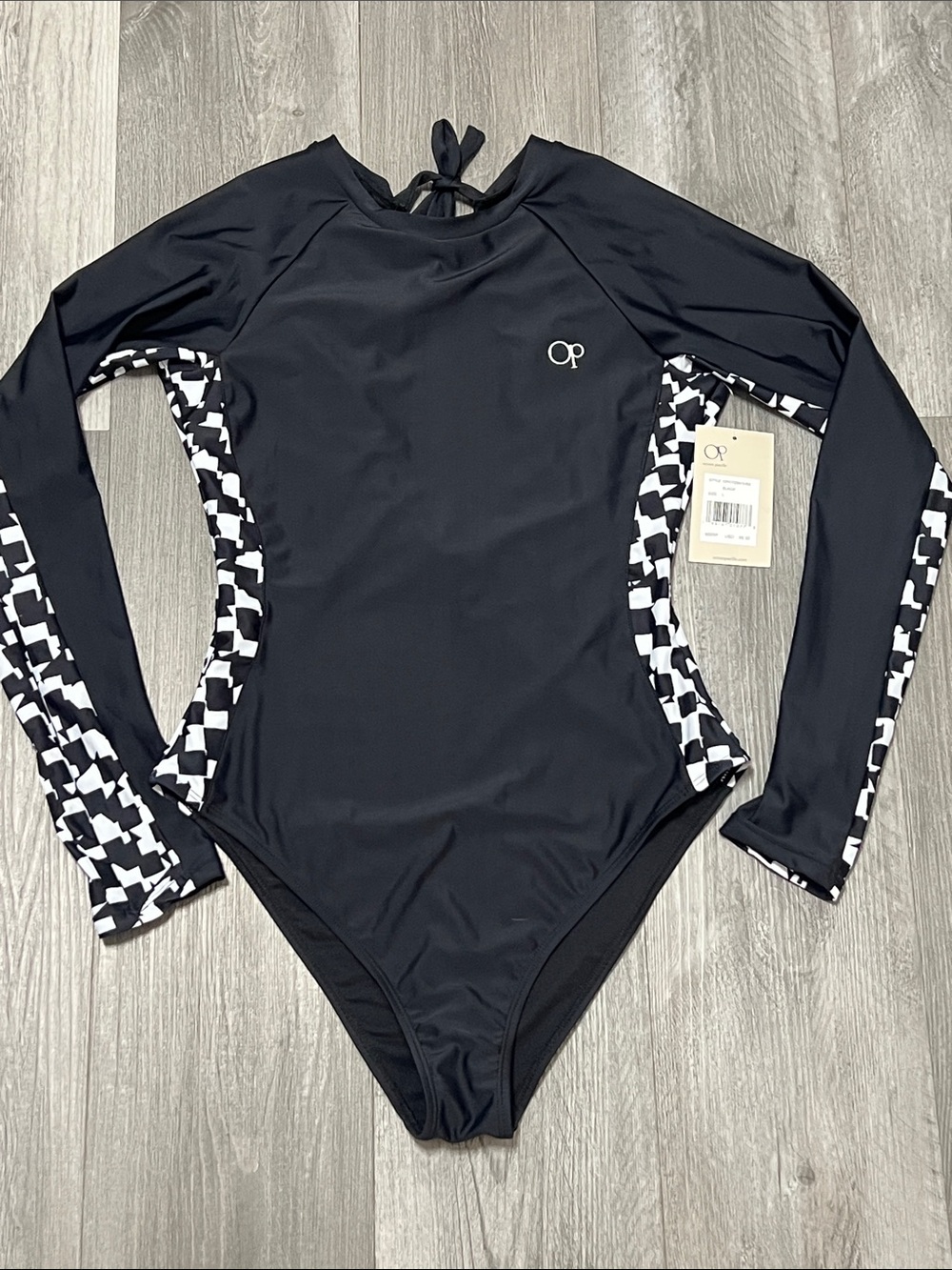 OP Ocean Pacific long sleeve one piece swimsuit/ size L. NWT